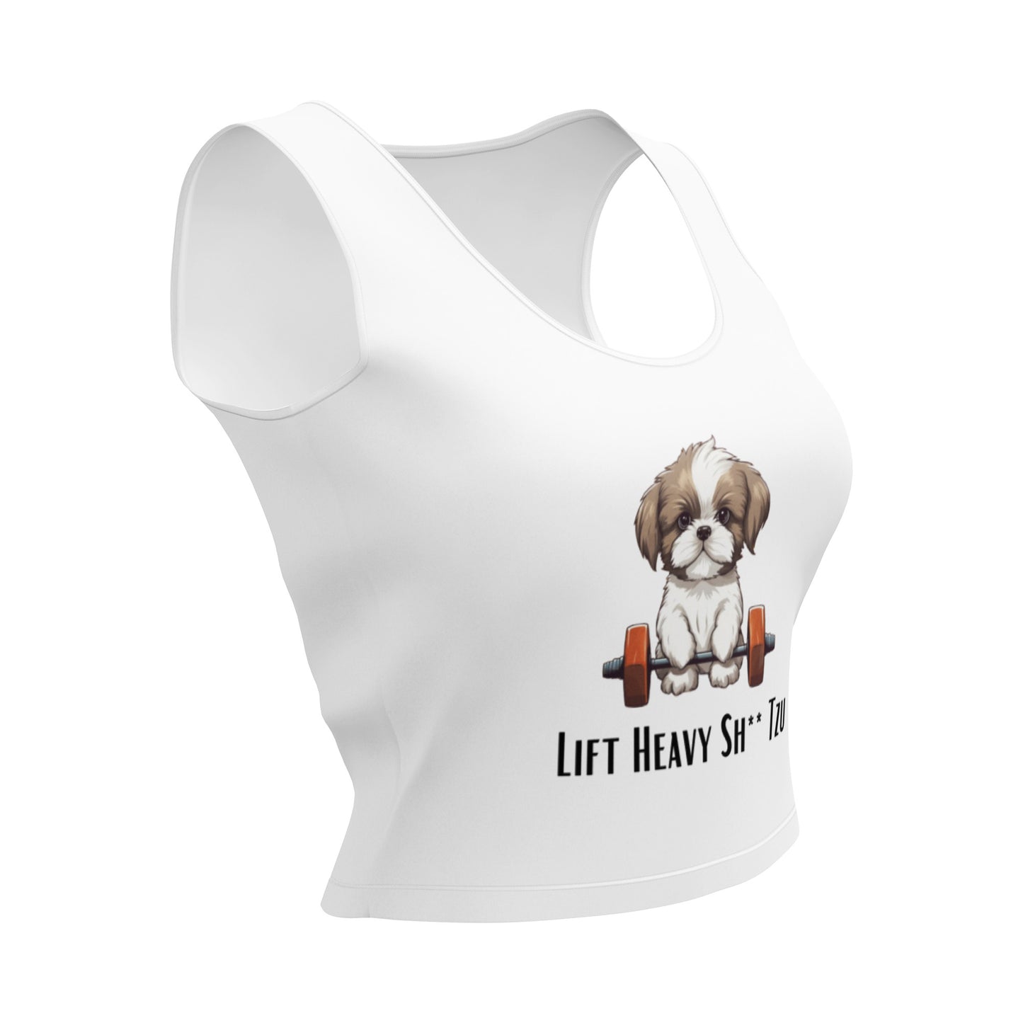 Women's "Lift Heavy Sh** Tzu"Crop Tank Top