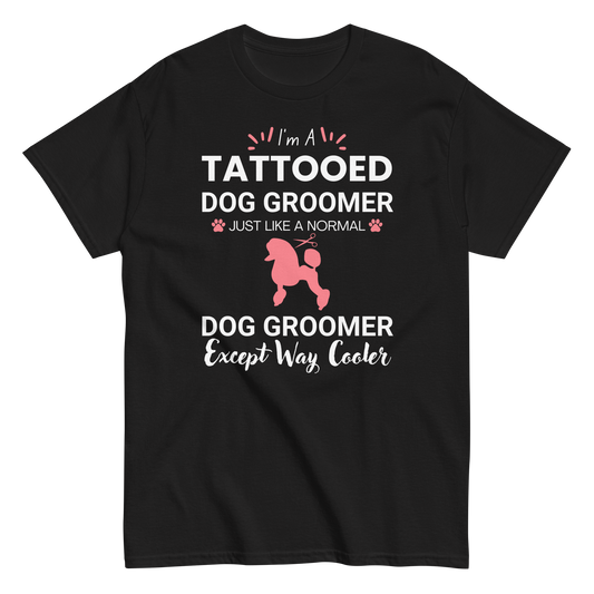 Tattooed Dog Groomer Funny T-Shirt