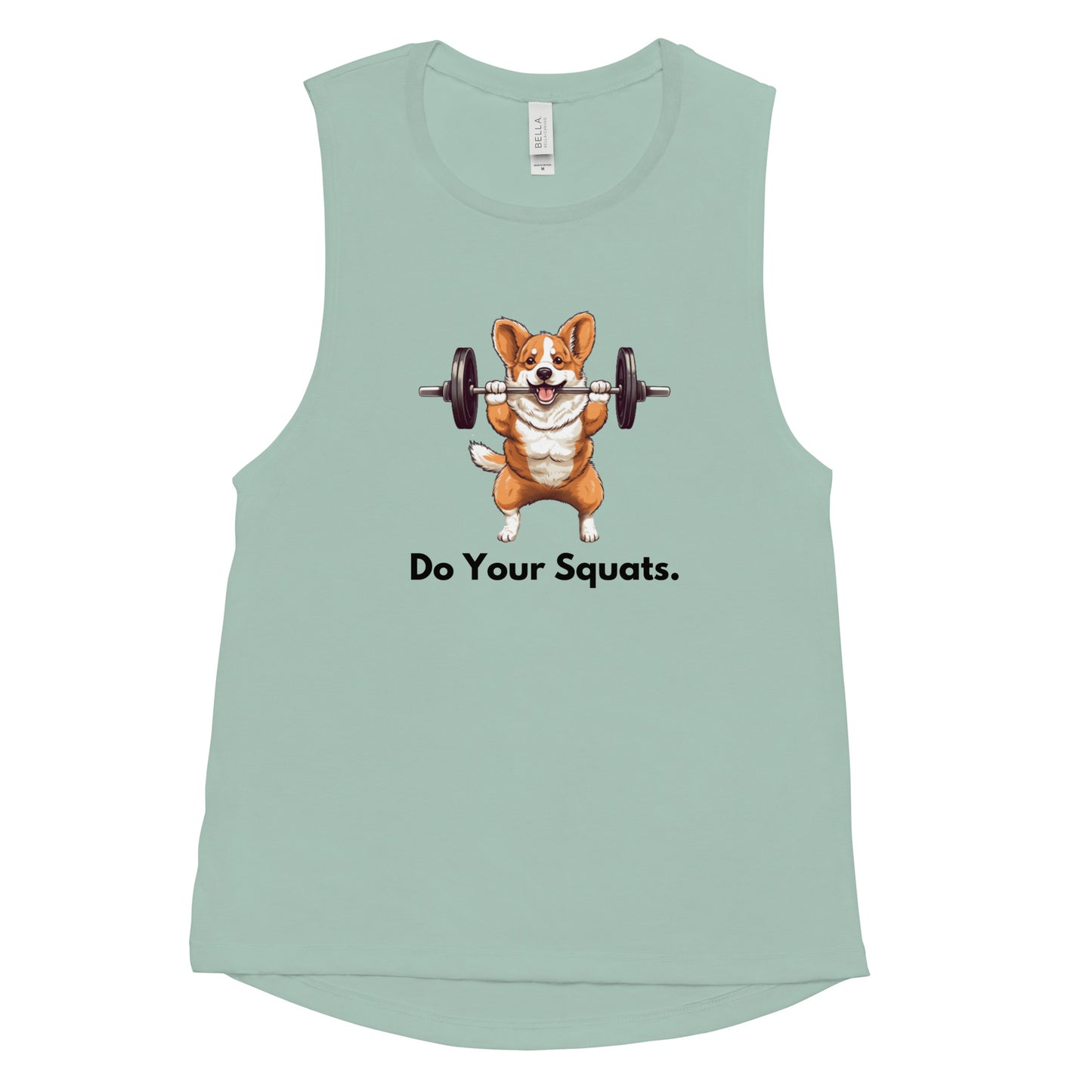 Womens' "Do Your Squats" Corgi Muscle Tank