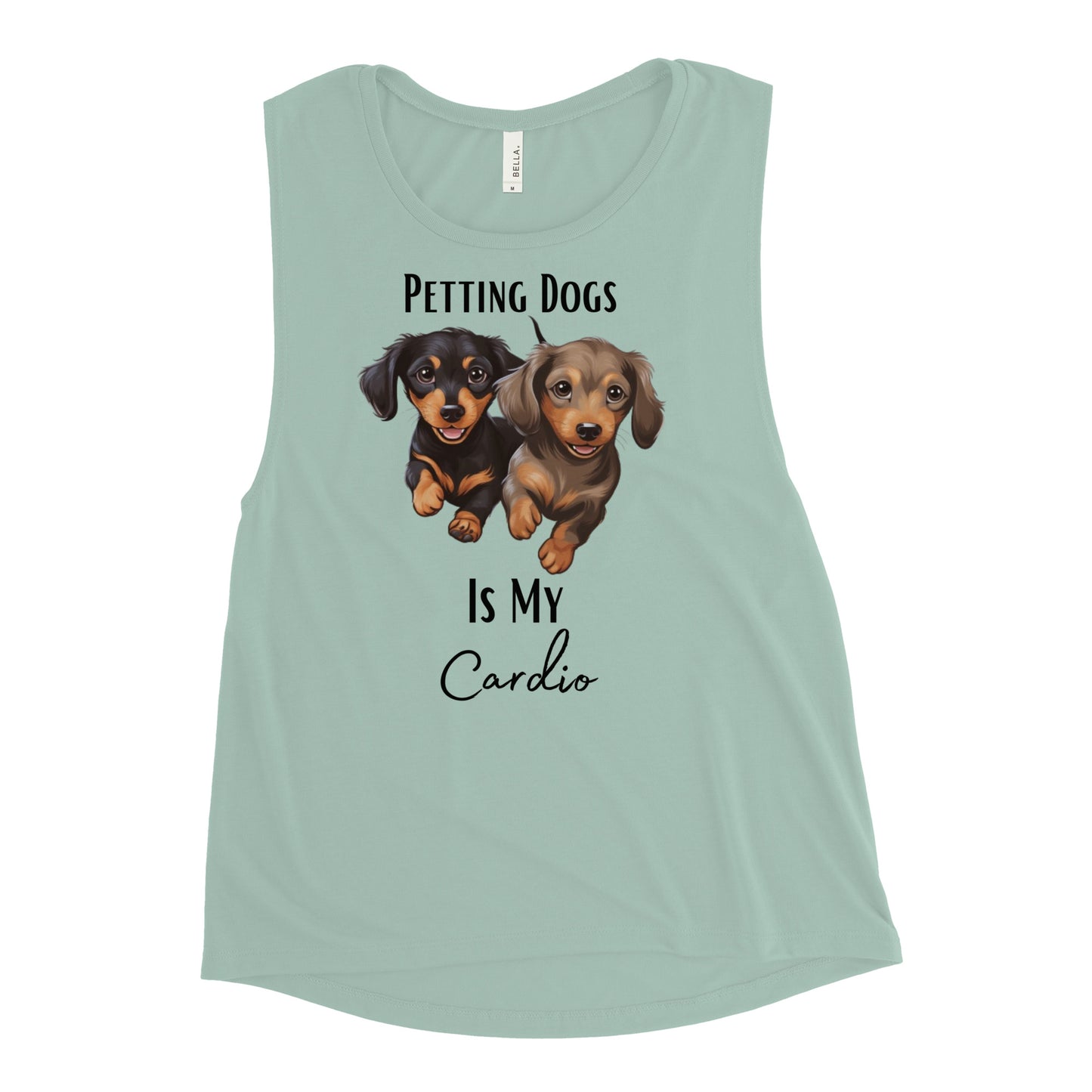 Pablo and Chapo Ladies’ "Petting Dogs Is My Cardio" Muscle Tank