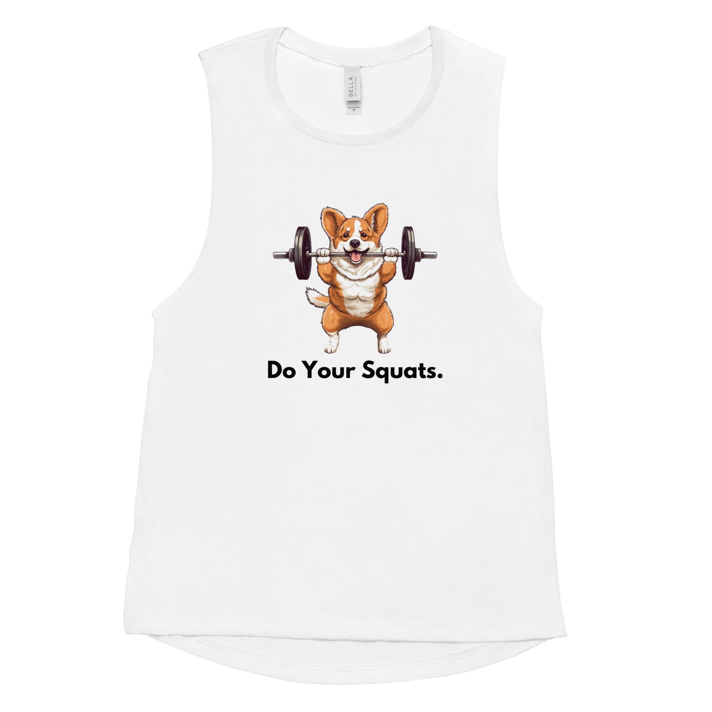 Womens' "Do Your Squats" Corgi Muscle Tank