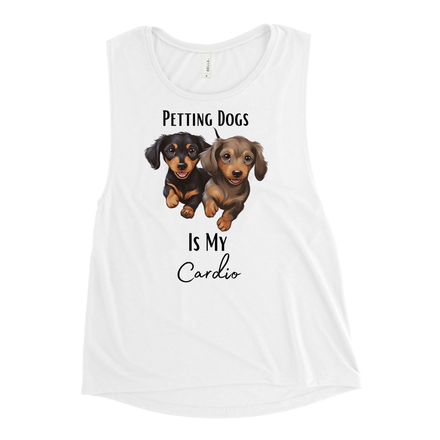 Pablo and Chapo Ladies’ "Petting Dogs Is My Cardio" Muscle Tank